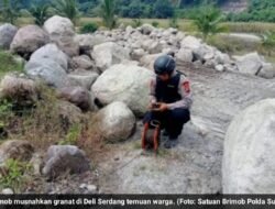 Brimob musnahkan granat di Deli Serdang temuan warga