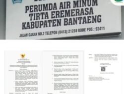 Langkah Tegas Uji Nurdin, Suwardi Direktur PDAM Bantaeng Dicopot Sementara