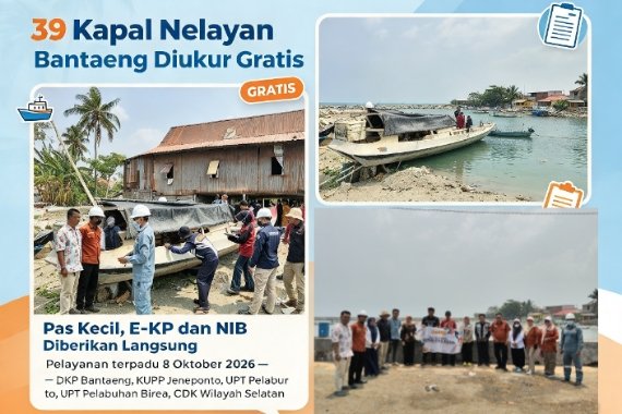 39 Kapal Nelayan Bantaeng Diukur Gratis Dapat Tiga Dokumen